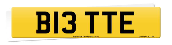 Registration number B13 TTE